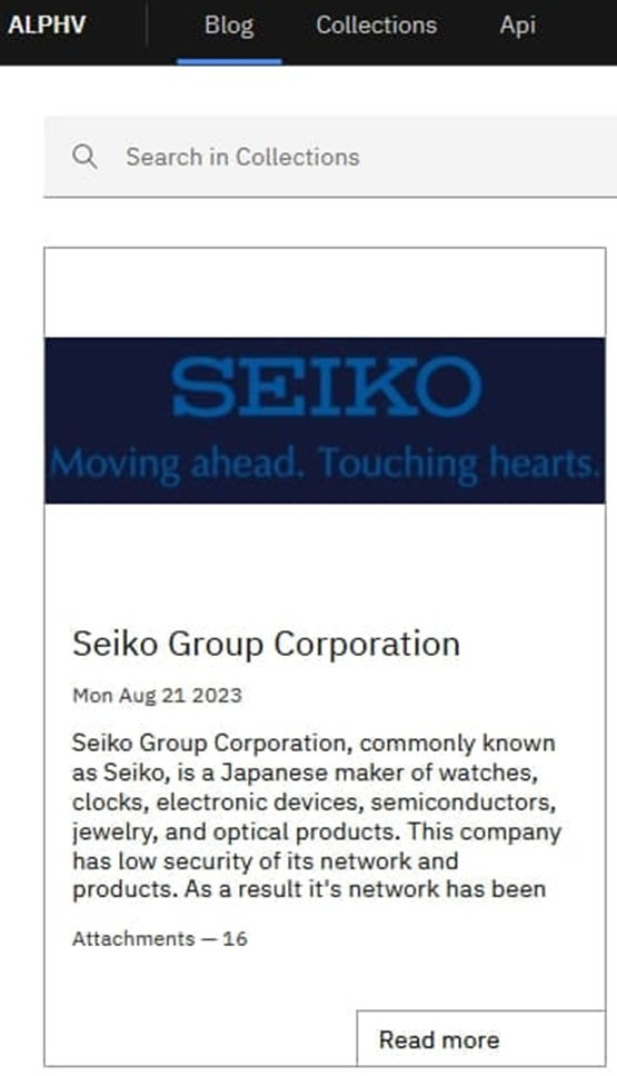 Часовая компания Seiko - очередная жертва вымогателей BlackCat