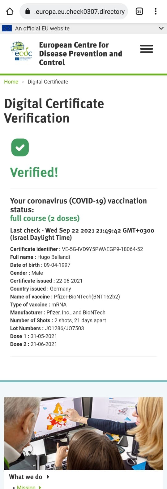 Check Point: Злоумышленники создали поддельный сайт, имитирующий европейскую базу данных о вакцинированных людях