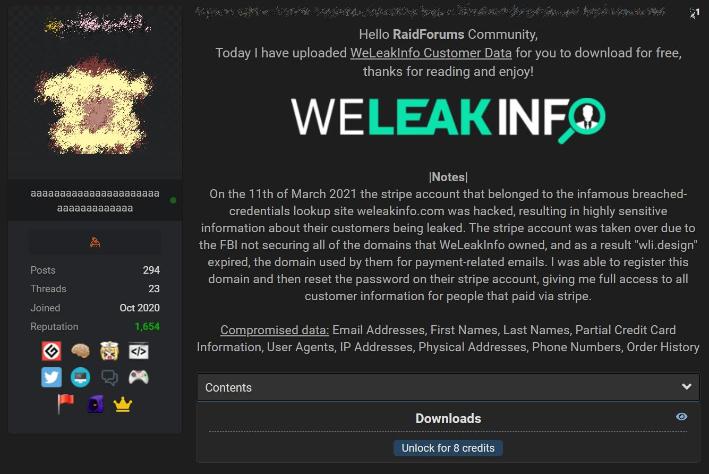 Оператор сайта по продаже данных WeLeakInfo получил два года тюрьмы