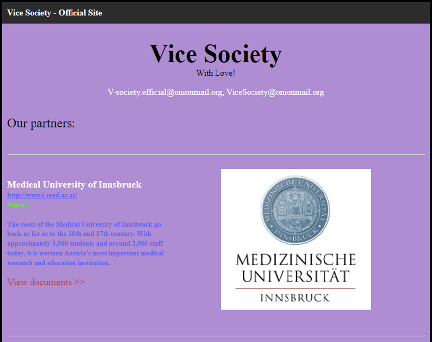 Vice Society провел кибератаку на медуниверситет Австрии
