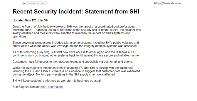IT-гигант SHI International подвергся кибератаке
